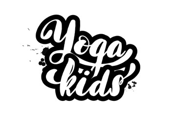 brush lettering yoga kids