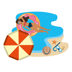 Girl with summer swimwear design