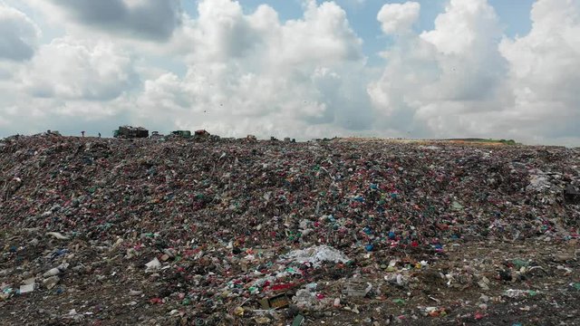 Plastic pollution crisis. Trash sent to Malaysia for recycling is instead dumped in a giant garbage mountain