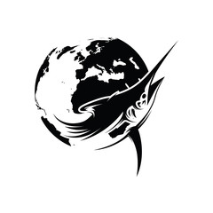 Marlin, Tuna Fish, Fishing Tuna Retro logo design inspiration vector