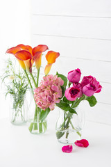 バラ　あじさい　カラー