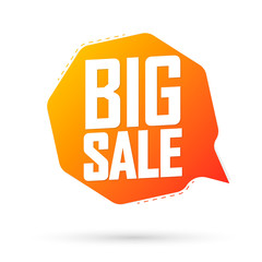 Big Sale, tag design template, discount speech bubble banner, app icon, vector illustration