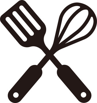 (SVG) Kitchen Utensils Icon (spatula & Whisk) 