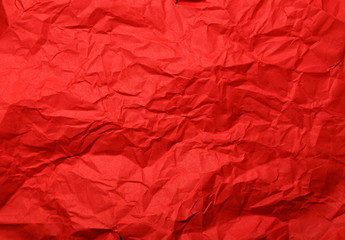 Crumpled red paper texture