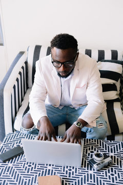 man working on computer