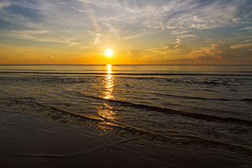 Sunrise on sea at beach Ban Krut Beach