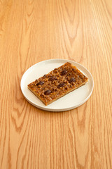 walnut pie, bread, meal, dessert Topview