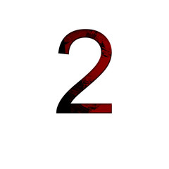 Number 2 illustration on isolated white background.Abstract alphabet symbol . Design element.