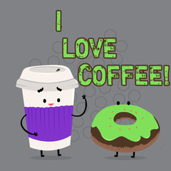 Conceptual hand writing showing I Love Coffee. Business photo text Loving affection for hot beverages with caffeine Addiction