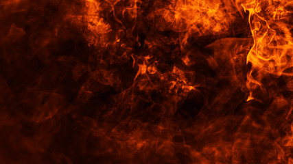 Texture of burn fire . Flames on isolated black background. Texture for flyer,card