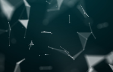 Abstract polygonal space low poly dark background