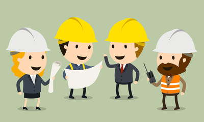 Construction Site Inspection, Vector illustration, Safety and accident, Industrial safety cartoon