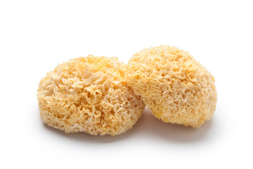 Dried white fungus (Tremella fuciformis) isolated on white background