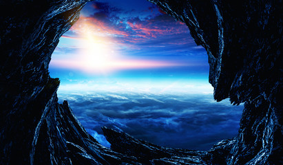 Abstract planets and space background