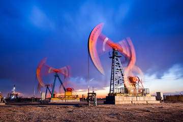 the silhouette of the oil pump