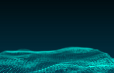 Connected polygons plexus geometric background can be used for scientific or technology presentations as molecule and communication concept. Digital data visualization. - Image.