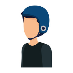 happy young man with climbing helmet