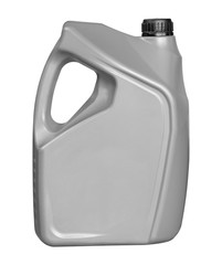  plastic canister for machine oil isolated on white