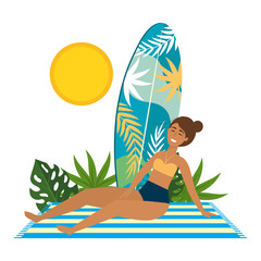 Girl with summer swimwear design