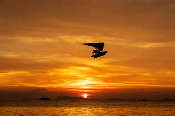 Colorful sunset above the sea. Summer vacation concept. Thailand