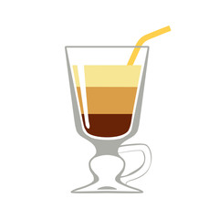 Cocktail coffee isolated on white background