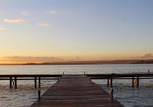 Sunset at lake