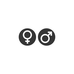 gender black icon vector on white background editable. Male and Female gender symbol monochrome. Man Woman sign. 