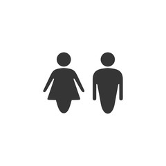gender black icon vector on white background editable. Male and Female gender symbol monochrome. Man Woman sign. 