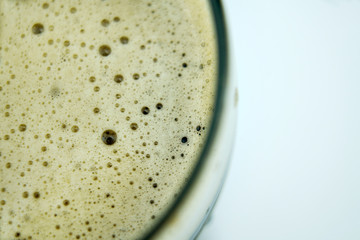 Full beer glass, A glass of cold beer macro photography, cool beer object