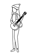 young woman playing guitar instrument