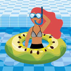 Girl with summer swimwear design
