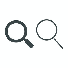 Search Icon on grey background. 