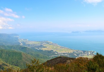 Naklejka na ściany i meble 琵琶湖テラスからの眺め、琵琶湖バレイ、滋賀県、日本