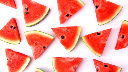 Watermelon on a white backdrop in the studio.