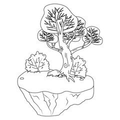 Isolated abstract and season tree design