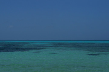 Cozumel island in Quintana Roo, Mexico. Blue turquoise Caribbean sea. 