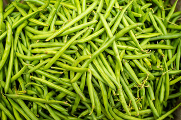 Box of fresh green beans