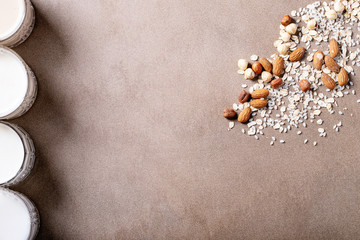 Almond, hazelnut, oat and rice milk