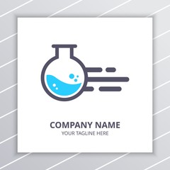 Research Lab Speed Logo Design Concept, laboratory bottle element