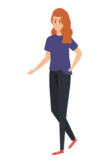 Fototapeta premium cute young woman avatar character