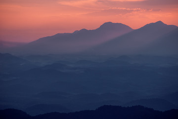 Beautiful sunset in the mountains of Petropolis, near Rio de janeiro, Brazil