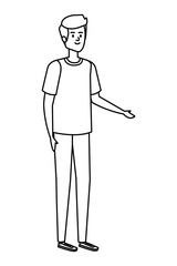 young and casual man character