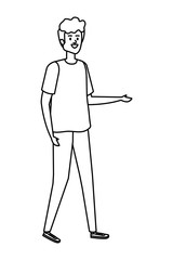 young and casual man character