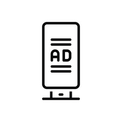 Black line icon for ad board