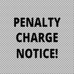 Fototapeta na wymiar Conceptual hand writing showing Penalty Charge Notice. Business photo showcasing fines issued by the police for very minor offences Polka Dots Pixel Effect for Web Design and Optical Illusion