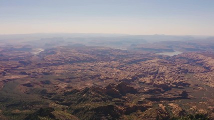 4k aerial drone footage - Mt. Ellsworth, Lake Powell, and the rugged desert landscape of central Utah.  Henry Mountains. 