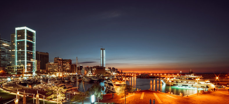 Modern Zaytunay bay marina, in Beirut, Lebanon