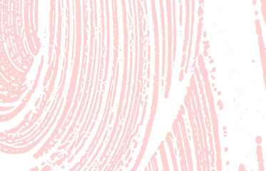 Grunge texture. Distress pink rough trace. Gracefu