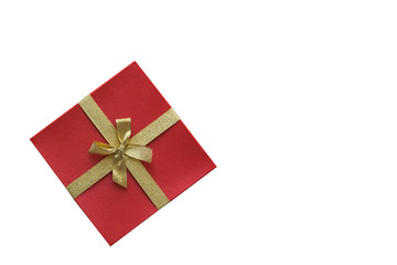 Red gift box for special day isolated on white background