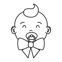 cute little baby boy with pacifier character